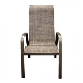 Outdoor Greatroom Company Aluminum Sling High Back Chair - with Cocoa Fabric - Front Angle