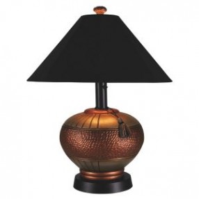 Patio Concepts 60" Phoenix Outdoor Copper Table Lamp with Black Sunbrella Shade