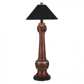 Patio Concepts 60" Phoenix Outdoor Copper Floor Lamp with Black Sunbrella Shade