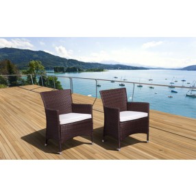 International Home Miami Atlantic Liberty Deluxe Patio Wicker Armchair Set of 2