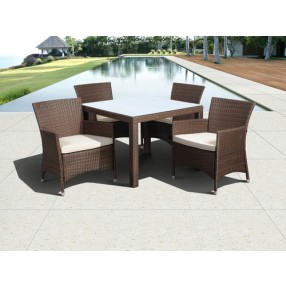 International Home Miami Atlantic Grand New Liberty Deluxe Square 5 Piece Patio Dining Set with Cushions