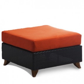 Rattan Deep Seating Ottoman - Orange