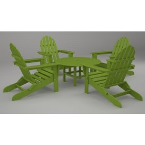 Poly-Wood Classic Adirondack 5-Pc. Conversation Group in Lime