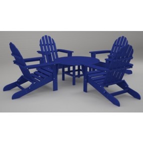 Poly-Wood Classic Adirondack 5-Pc. Conversation Group in Pacific Blue