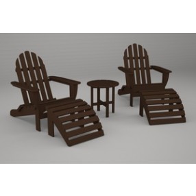 Poly-Wood Classic Adirondack 5-Pc. Casual Set in Mahogany