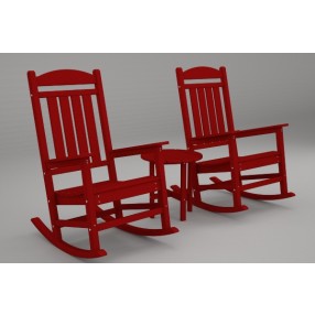 Poly-Wood Presidential 3-Pc. Rocker Set in Sunset Red
