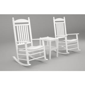 Poly-Wood Jefferson 3-Pc. Rocker Set in White