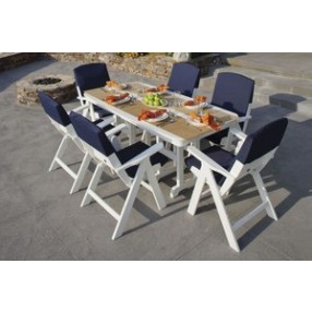 POLYWOOD¨ Nautical 7-Piece Dining Set w/ Slipcushionsª