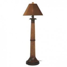 Patio Concepts Palm Outdoor 60" Floor Lamp with Teak Sunbrella Shade