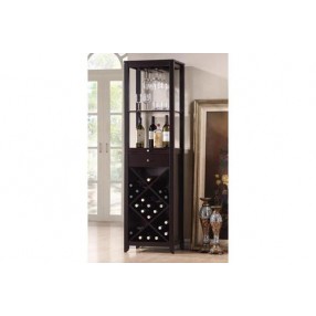 Baxton Studio Austin Brown Wood Modern Wine Tower