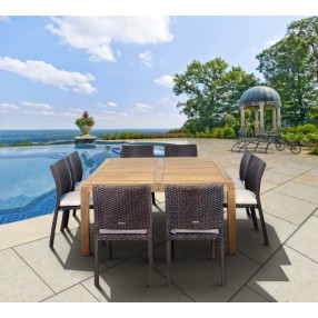 International Home Miami Amazonia Teak Georgia 9 pc pc Teak Square Dining Set