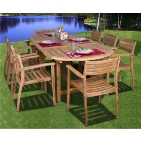 International Home Miami Amazonia Teak Coventry 9-pc Teak Dining Set