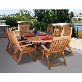 International Home Miami Amazonia Teak Belfast 9-pc Teak Dining Set
