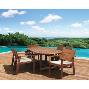 International Home Miami Amazonia Nelson Eucayptus 7 piece Oval Extendable Patio Dining Set