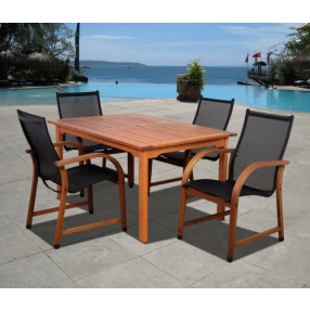 International Home Miami Amazonia Bahamas 5 pc Eucalyptus Rectangular Dining Set