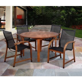 International Home Miami Amazonia Bahamas 5 Pc Eucalyptus Round Dining Set