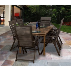 International Home Miami Amazonia Teak Dusseldorf 7-pc Teak/Faux Wood Dining Set