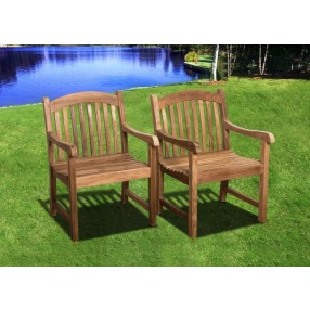 International Home Miami Amazonia Teak Newcastle Teak Armchairs