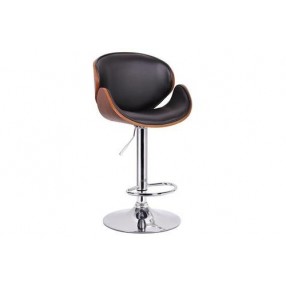 Baxton Studio Crocus Walnut and Black Modern Bar Stool