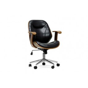 Baxton Studio Rathburn Walnut and Black Modern Office Chair