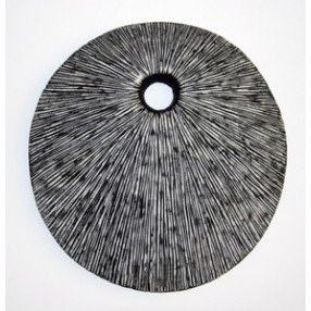 Screen Gems Sandstone Ribbed Round Wall Decor Top Hole - Set of 2