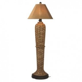 Patio Concepts South Pacific 60" Outdoor Floor Lamp with Sesame Sunbrella Shade