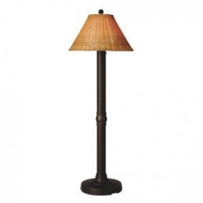 Patio Concepts Tahiti II 60" Floor Lamp with 3" Walnut/Antique Honey Shade