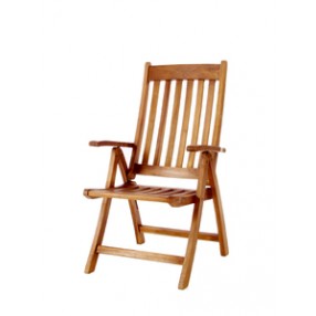 All Things Cedar 5 Position Java Teak Arm Chair