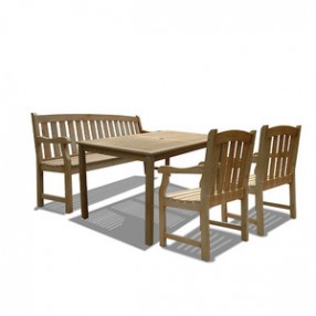 Vifah Modern Patio Renaissance Rectangular Table 