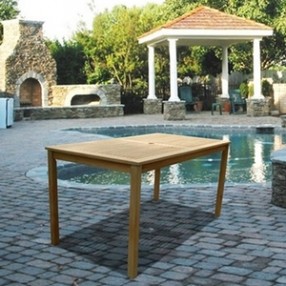 Vifah Modern Patio Renaissance Outdoor Hand-scraped Hardwood Rectangular Table