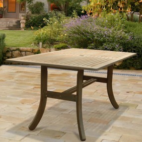 Vifah Modern Patio Renaissance Outdoor Hand-scraped Hardwood Rectangular Table