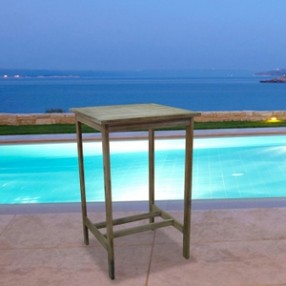 Vifah Modern Patio  Renaissance Outdoor Hand-Scraped Hardwood Bar Table