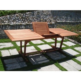 Vifah Modern Patio Outdoor Eucalyptus Wood Rectangular Extention Table with Foldable Butterfly Center