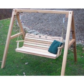 Creekvine Designs Cedar Country Hearts Porch Swing w/Stand