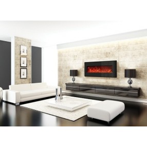 Amantii Designer 58" Electric Fireplace W/ 64" x 21" Steel Surround