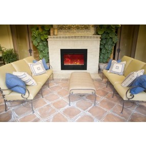 Amantii Electric Fireplace 30" Zero Clearance FLUSHMT Unit-32" x 26" Black Glass Surround