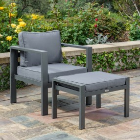 Tortuga Outdoor Lakeview Modern Outdoor Aluminum Ottoman