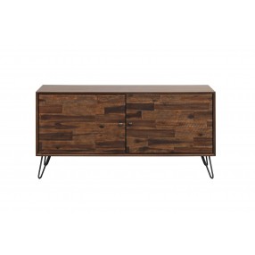 Crawford and Burke Longford 48 inch Dark Brown 2-Door Media Console, Front Angle