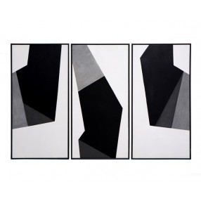 Sunpan Geo Forms (set of 3) - 30" x 60" - Black Floater Frame - Front Angle