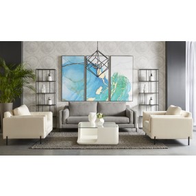 Sunpan Blue Lagoon (set of 3) - 30" x 60" - Charcoal Floater Frame - Lifestyle
