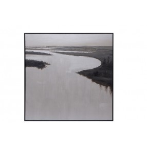 Sunpan Lonesome Wetlands - 60" x 60" - Black Floater Frame - Front Angle