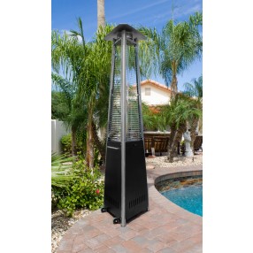 AZ Patio Heaters Commercial Glass Tube Patio Heater in Hammered Black - Lifestyle
