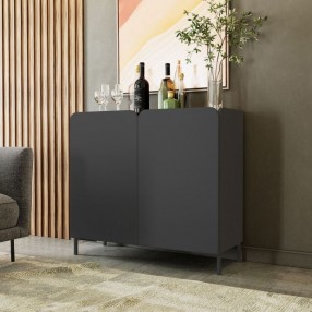 Manhattan Comfort Mid-Century Modern Bogardus Accent Cabinet Black