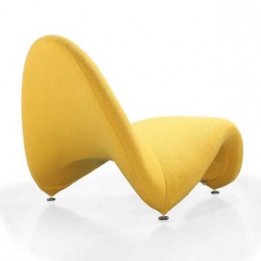 Manhattan Comfort MoMa Purple Wool Blend Accent Chair in Yellow  Back