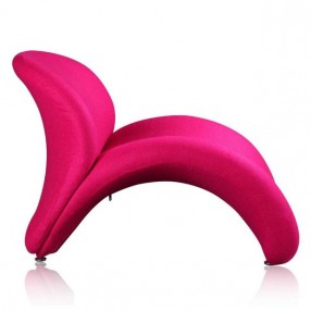 Manhattan Comfort Rosebud Wool Blend Accent Chair in Fuchsia Pink Side