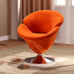 Manhattan Comfort Tulip Swivel Accent Chair in Multi Color Orange