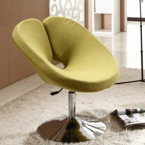 Manhattan Comfort Perch Green and Polished Chrome Wool Blend Adjustable Chair