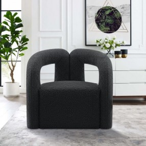 Manhattan Comfort Modern Darian Chenille Accent Chair Black