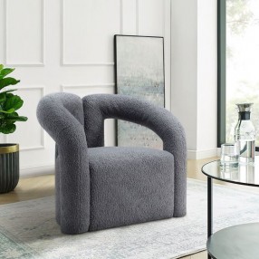 Manhattan Comfort Modern Darian Chenille Accent Chair Grey
