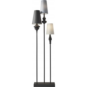 Jasmine Floor Lamp - Antique Bronze - White BG